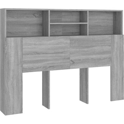 vidaXL Kopfteil Schrank Grau Sonoma - Kopfteil mit Stauraum für Bett vidaXL Kopfteil Schrank Grau Sonoma - Kopfteil mit Stauraum für Bett