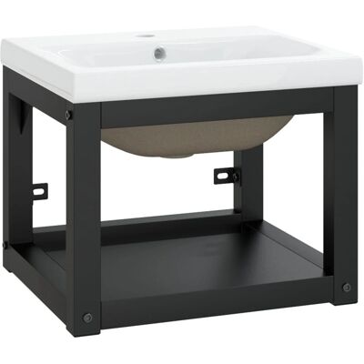 vidaXL 3101382 Meuble de lavabo de salle de bain - Cadre mural moderne en fer avec vasque intégrée vidaXL 3101382 Meuble de lavabo de salle de bain - Cadre mural moderne en fer avec vasque intégrée