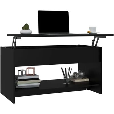 vidaXL Couchtisch mit Stauraum - Moderner Schwarzer Holz vidaXL Couchtisch mit Stauraum - Moderner Schwarzer Holz