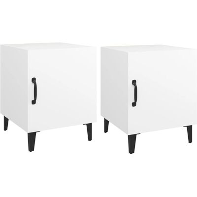 vidaXL Nachttisch Weiß - Nachttisch, Holzwerkstoff, Elegantes Design vidaXL Nachttisch Weiß - Nachttisch, Holzwerkstoff, Elegantes Design