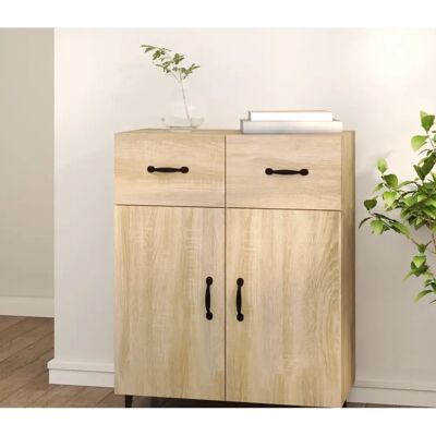 vidaXL Sonoma Eiche Sideboard - 2 Türen, 2 Schubladen - Wohnorganizer vidaXL Sonoma Eiche Sideboard - 2 Türen, 2 Schubladen - Wohnorganizer
