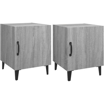vidaXL Nachttisch Eiche - Nachttisch, Grau Sonoma, 2 Stück vidaXL Nachttisch Eiche - Nachttisch, Grau Sonoma, 2 Stück