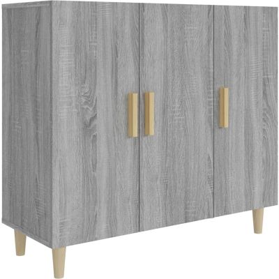 Buffet Grey Sonoma vidaXL - 90x34x80 cm - Bois d'ingénierie - Publicité Buffet Grey Sonoma vidaXL - 90x34x80 cm - Bois d'ingénierie - Publicité