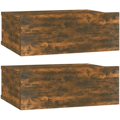 vidaXL 1/2x Schwebender Nachttisch Beton Engineered Holz Schrank - Nachttisch vidaXL 1/2x Schwebender Nachttisch Beton Engineered Holz Schrank - Nachttisch