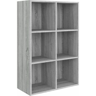 vidaXL Nova - Bücherregal - Grau Sonoma - Spanplattenschrank - Mehrere Fächer vidaXL Nova - Bücherregal - Grau Sonoma - Spanplattenschrank - Mehrere Fächer