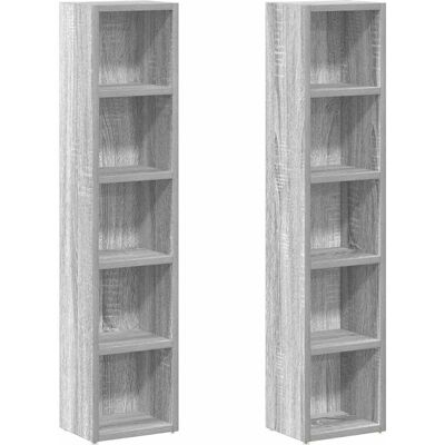 vidaXL Sonoma Gris 1/2x Armoires à CD en Bois Composé - Rangement CD - Publicité vidaXL Sonoma Gris 1/2x Armoires à CD en Bois Composé - Rangement CD - Publicité