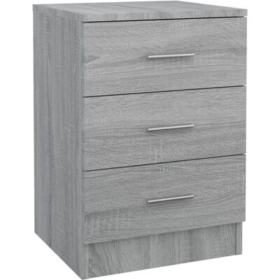 vidaXL Table de chevet - Sonoma Gris - 3 Tiroirs - Publicité vidaXL Table de chevet - Sonoma Gris - 3 Tiroirs - Publicité