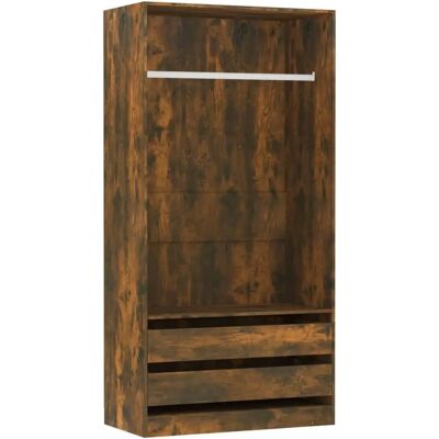 vidaXL Gerookte Eik Garderobekast - 100x50x200 cm vidaXL Gerookte Eik Garderobekast - 100x50x200 cm
