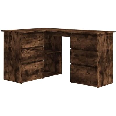vidaXL Hoekbureau gerookt eiken 145x100x76cm - Corner Desk vidaXL Hoekbureau gerookt eiken 145x100x76cm - Corner Desk