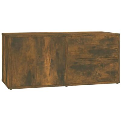 vidaXL 815495 Rauch Eiche TV-Schrank - Fernsehmöbel vidaXL 815495 Rauch Eiche TV-Schrank - Fernsehmöbel