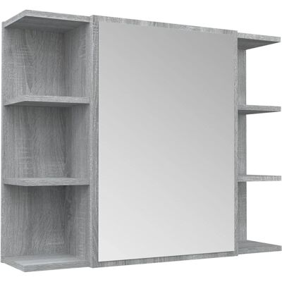 vidaXL Sonoma Grau Badezimmer Spiegel Schrank - Badmöbel vidaXL Sonoma Grau Badezimmer Spiegel Schrank - Badmöbel