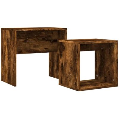 vidaXL 815540 Salontafel - Gerookt eiken - Modern, Stapelbaar, Compact vidaXL 815540 Salontafel - Gerookt eiken - Modern, Stapelbaar, Compact