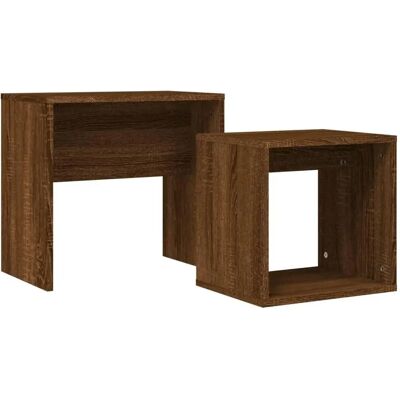 vidaXL Braune Eiche Stapelbare Couchtische - Beistelltisch vidaXL Braune Eiche Stapelbare Couchtische - Beistelltisch
