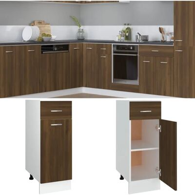 vidaXL Armoire Inférieure à Tiroir Chêne Marron Étagère de Rangement - Armoire - Publicité vidaXL Armoire Inférieure à Tiroir Chêne Marron Étagère de Rangement - Armoire - Publicité