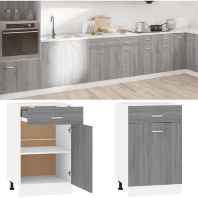 Armoire de Cuisine en bois synthétique Gris Sonoma - 50x46x81.5 cm Armoire de Cuisine en bois synthétique Gris Sonoma - 50x46x81.5 cm