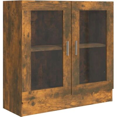 Vitrine en chêne fumé vidaXL - Rangement élégant Vitrine en chêne fumé vidaXL - Rangement élégant