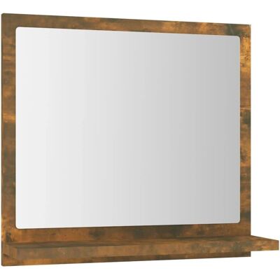 vidaXL Gerookte eikenhouten badkamerspiegel - Badkamerspiegel vidaXL Gerookte eikenhouten badkamerspiegel - Badkamerspiegel