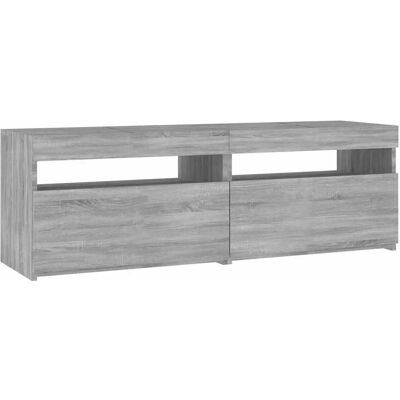 Meuble TV gris Sonoma avec LED vidaXL - Unité média - Publicité Meuble TV gris Sonoma avec LED vidaXL - Unité média - Publicité