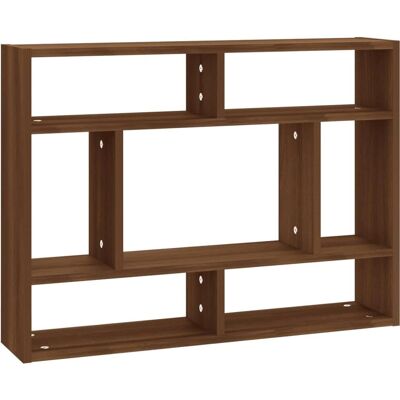 vidaXL Brown Oak Wall Shelf - Wall-Mounted Storage Display Rack vidaXL Brown Oak Wall Shelf - Wall-Mounted Storage Display Rack