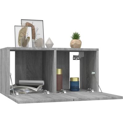 vidaXL Meuble TV suspendu Gris Sonoma - Meuble TV - Publicité vidaXL Meuble TV suspendu Gris Sonoma - Meuble TV - Publicité