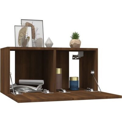 vidaXL Ruskea tammi seinälle ripustettava TV-kaappi - 60x30x30 cm vidaXL Ruskea tammi seinälle ripustettava TV-kaappi - 60x30x30 cm
