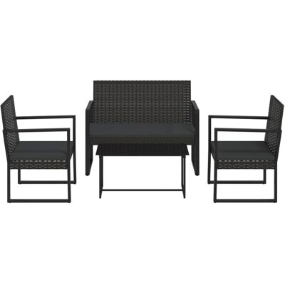 Conjunto de jardín Maisonchic - Ratán sintético negro - 4 piezas Conjunto de jardín Maisonchic - Ratán sintético negro - 4 piezas
