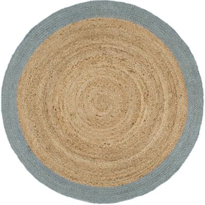 vidaXL Alfombra de yute hecha a mano con borde verde oliva 210 cm - Alfombra vidaXL Alfombra de yute hecha a mano con borde verde oliva 210 cm - Alfombra