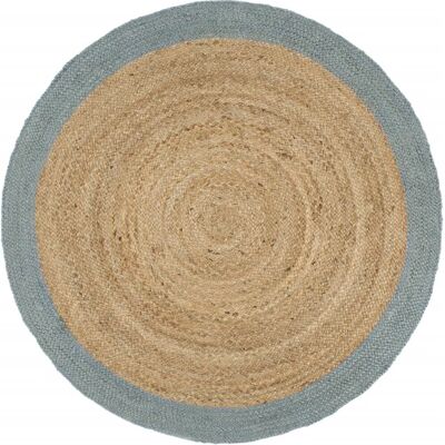 vidaXL Handgefertigter Teppich Jute Olivgrüner Rand 240 cm - Teppich vidaXL Handgefertigter Teppich Jute Olivgrüner Rand 240 cm - Teppich