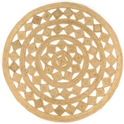 vidaXL Handgefertigter Teppich Geflochtenes Jute 210 cm Braun - Teppich vidaXL Handgefertigter Teppich Geflochtenes Jute 210 cm Braun - Teppich