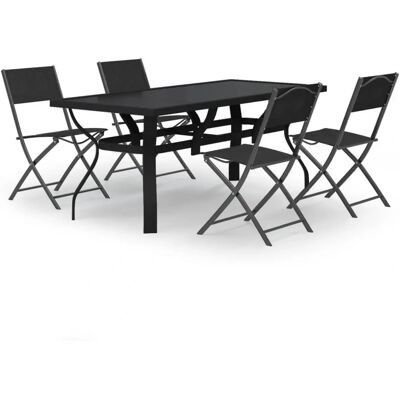 vidaXL Gartenmöbel-Set 3102920 - Grau & Schwarz Esstisch vidaXL Gartenmöbel-Set 3102920 - Grau & Schwarz Esstisch