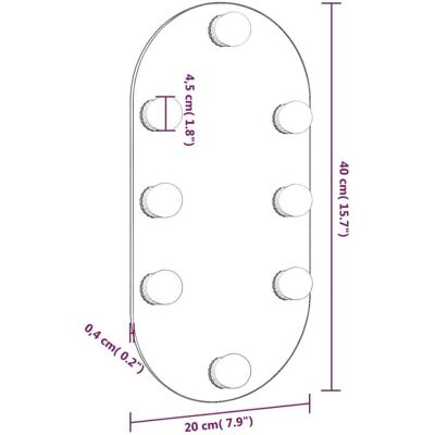 vidaXL Spiegel mit LED-Leuchten 40x20 cm Oval Glas - Spiegel vidaXL Spiegel mit LED-Leuchten 40x20 cm Oval Glas - Spiegel