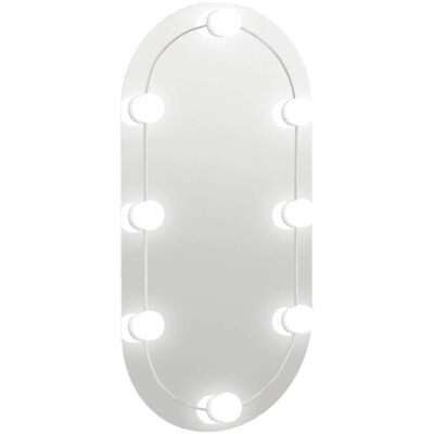 vidaXL Srebrne Owalne LED Lustro - Montaż na Ścianie do Łazienki vidaXL Srebrne Owalne LED Lustro - Montaż na Ścianie do Łazienki