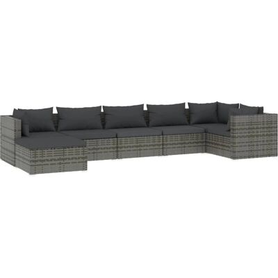 VidaXL Gartenmöbel-Set - Modulares Grau Resin Rattan - Gartenterrasse VidaXL Gartenmöbel-Set - Modulares Grau Resin Rattan - Gartenterrasse