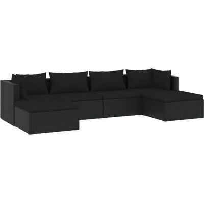 VidaXL Gartenset - Modulares Schwarzes Lounge-Set VidaXL Gartenset - Modulares Schwarzes Lounge-Set