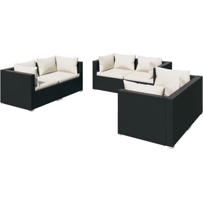 VidaXL Gartenset - 6-teiliges Lounge-Set - Schwarz VidaXL Gartenset - 6-teiliges Lounge-Set - Schwarz