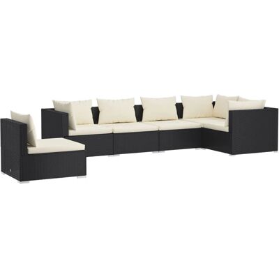 Zestaw Mebli Ogrodowych VidaXL - Lounge Modularne - Czarny Zestaw Mebli Ogrodowych VidaXL - Lounge Modularne - Czarny