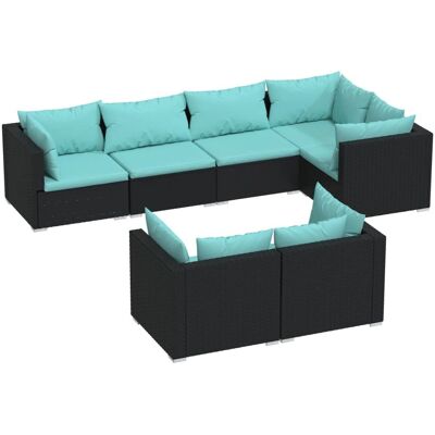 VidaXL Outdoor-Möbelset - Wetterbeständiges Resin, Modular, Für 7 Personen VidaXL Outdoor-Möbelset - Wetterbeständiges Resin, Modular, Für 7 Personen