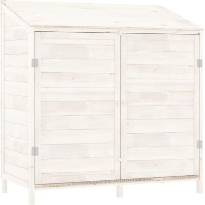 vidaXL Weiße Gartenhütte 102x52x112 cm Massiv Fichtenholz - Gartenschuppen vidaXL Weiße Gartenhütte 102x52x112 cm Massiv Fichtenholz - Gartenschuppen