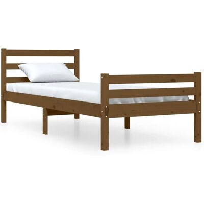 vidaXL Bettrahmen 75x190cm Vollholz Honigbraun Modern vidaXL Bettrahmen 75x190cm Vollholz Honigbraun Modern