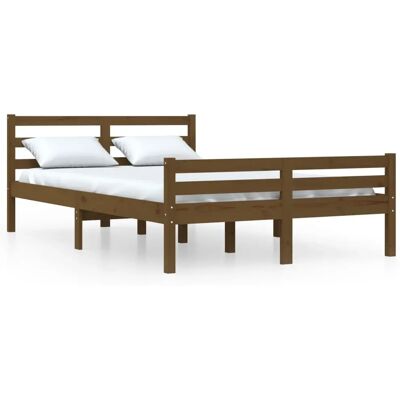 vidaXL 814797 Sänkykehys - Massiivinen Mäntypuu, Hunajainen Ruskea, 135x190 cm vidaXL 814797 Sänkykehys - Massiivinen Mäntypuu, Hunajainen Ruskea, 135x190 cm