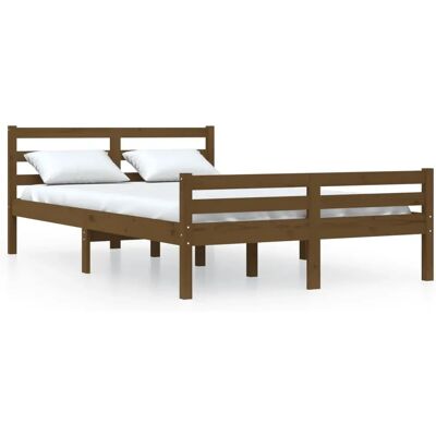vidaXL 814802 Honigbraun Massivholz Bettgestell - Bett Typ vidaXL 814802 Honigbraun Massivholz Bettgestell - Bett Typ