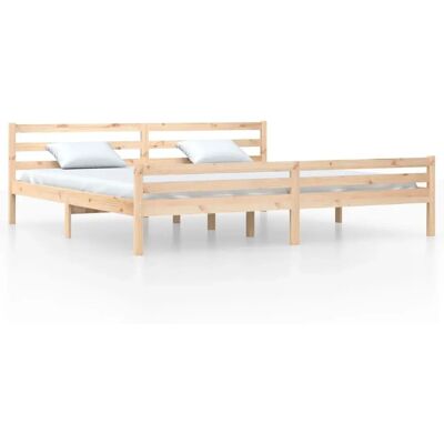 vidaXL 814839 Bettgestell - Massivholz, 200x200 cm, Braun vidaXL 814839 Bettgestell - Massivholz, 200x200 cm, Braun