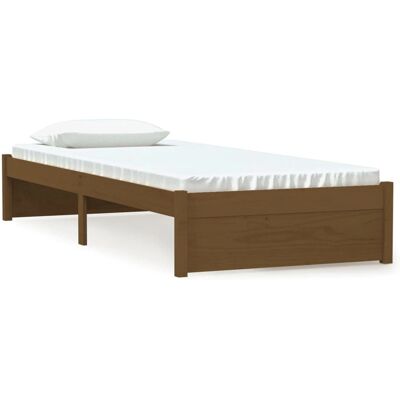 vidaXL 75x190 cm Honigbraune Massives Holz Bettgestell - Bettart vidaXL 75x190 cm Honigbraune Massives Holz Bettgestell - Bettart