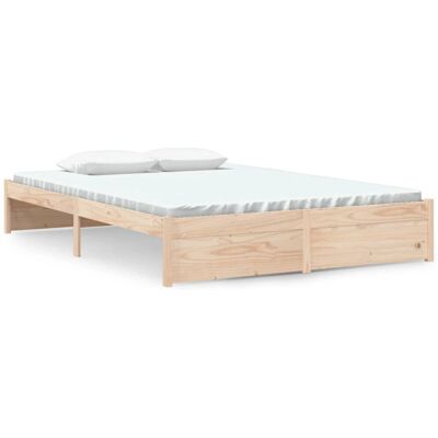 vidaXL Massivt træramme - Brun - 140x190 cm - Sengestel vidaXL Massivt træramme - Brun - 140x190 cm - Sengestel