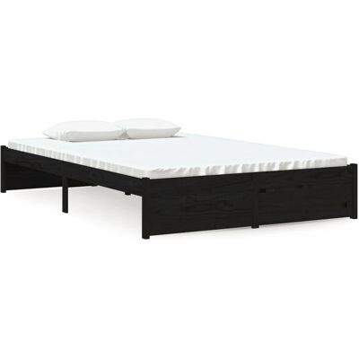 vidaXL 814933 Sängramme - Massiivinen puu, 140x190cm, Musta vidaXL 814933 Sängramme - Massiivinen puu, 140x190cm, Musta