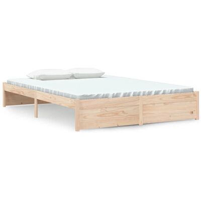 vidaXL Bettgestell - Massives Holz, Braun, 140x200 cm - Schlafzimmermöbel vidaXL Bettgestell - Massives Holz, Braun, 140x200 cm - Schlafzimmermöbel