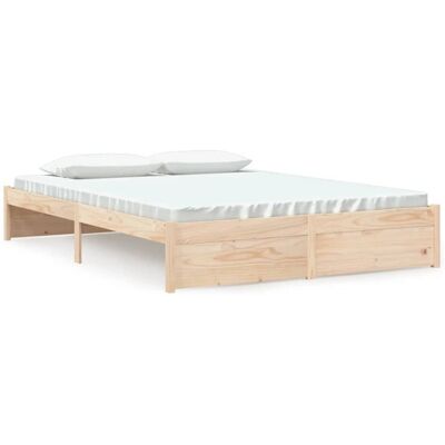 vidaXL Massivholzbettgestell - 150x200 cm - Modernes Design vidaXL Massivholzbettgestell - 150x200 cm - Modernes Design