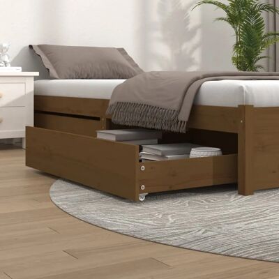 vidaXL Bettkästen - 2 Stück, Honigbraun, Massivholz, Für Standardbetten vidaXL Bettkästen - 2 Stück, Honigbraun, Massivholz, Für Standardbetten