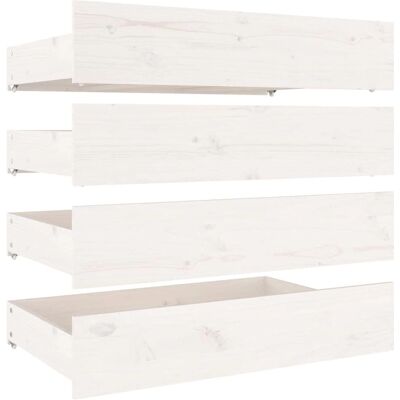 Tiroirs de lit vidaXL 4 pcs Bois de pin massif - Rangement de lit - Publicité Tiroirs de lit vidaXL 4 pcs Bois de pin massif - Rangement de lit - Publicité