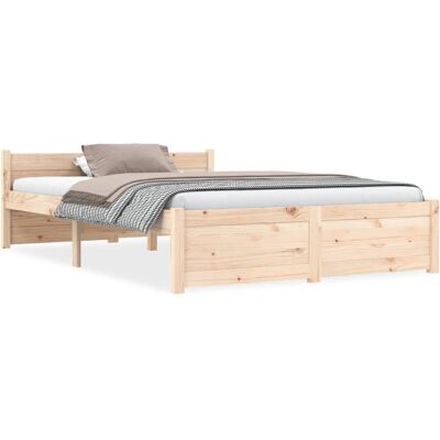 vidaXL Massivtræs Sengestel - Dobbel 135x190 cm - Brun vidaXL Massivtræs Sengestel - Dobbel 135x190 cm - Brun